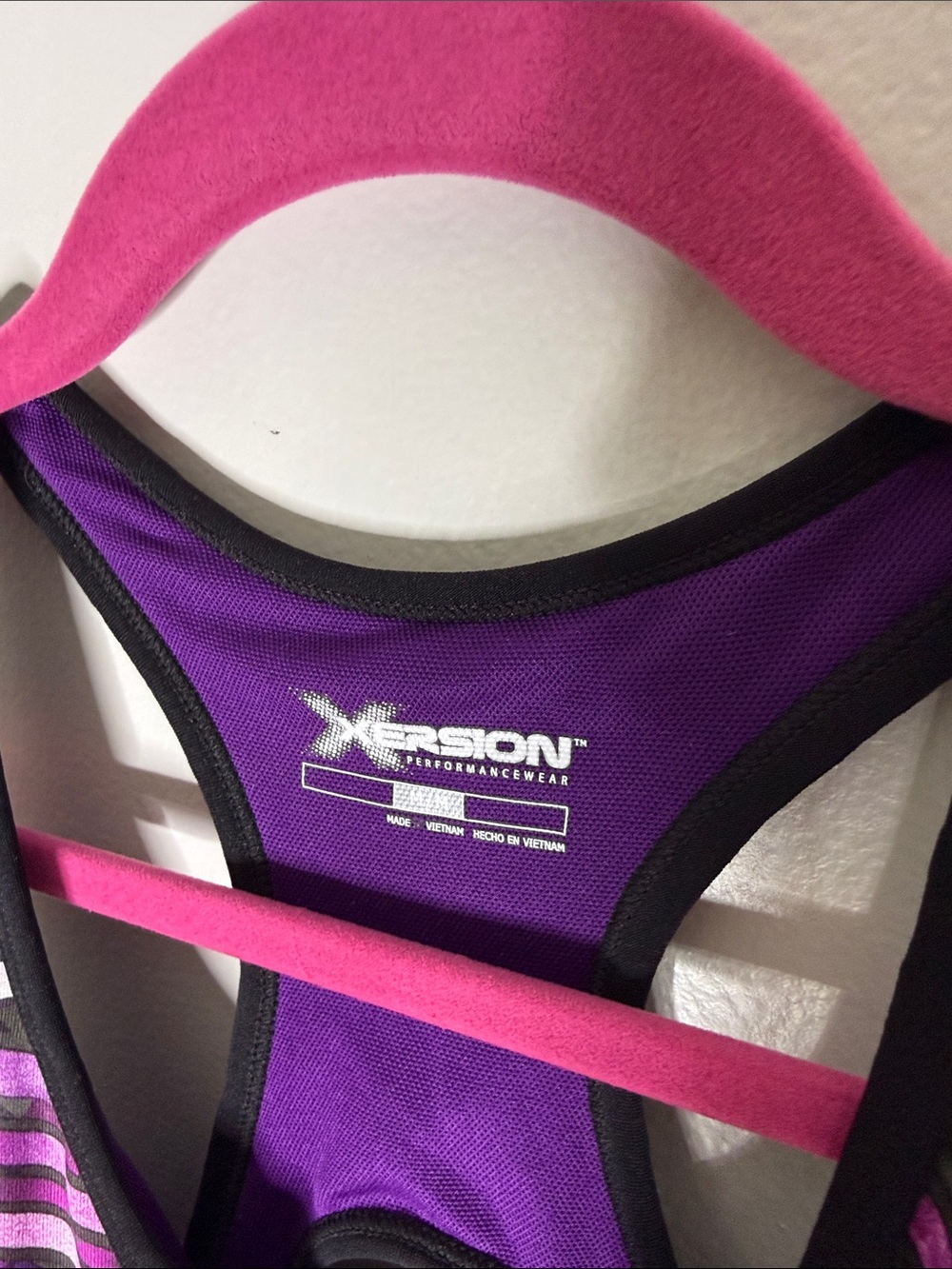 Xersion Purple Patterned Racerback Tank Top Medium - Picture 2 of 5